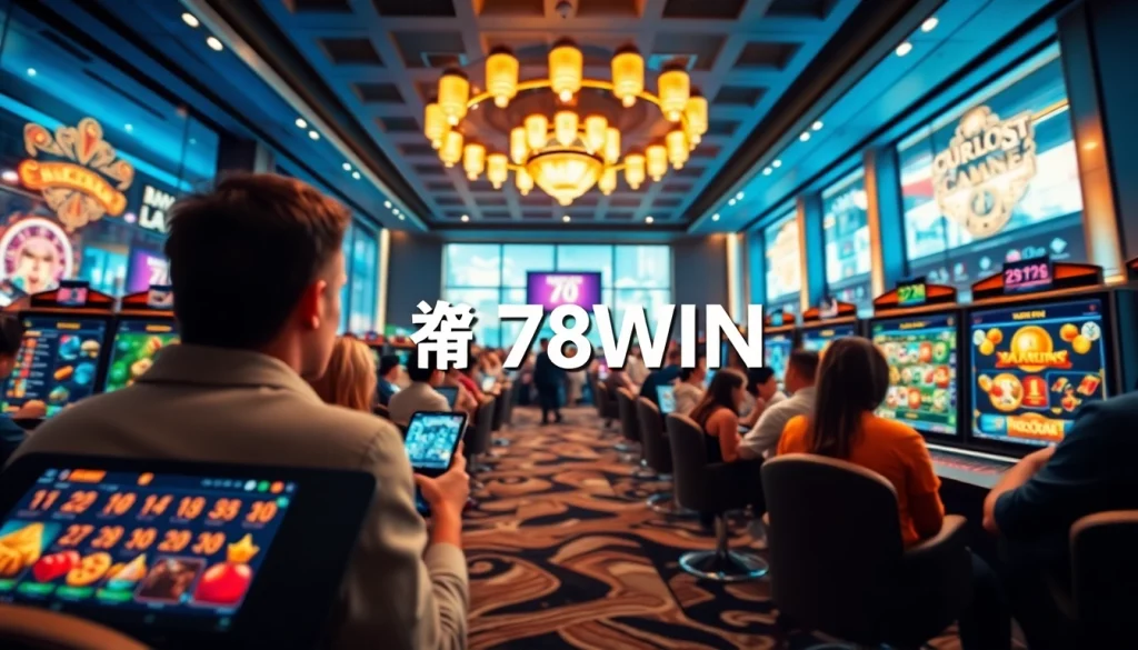 Engaging scene of players enjoying the 78WIN platform, showcasing the excitement of online gaming.