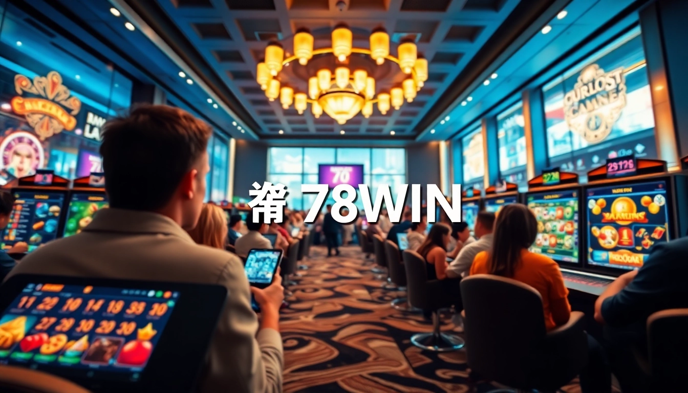 Engaging scene of players enjoying the 78WIN platform, showcasing the excitement of online gaming.