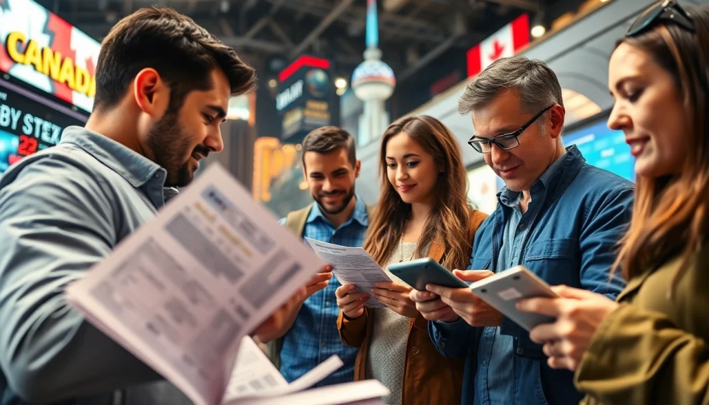 Engaging sports betting Canada scene showcasing excitement and diverse participants.