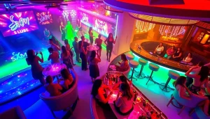Experience the vibrant nightlife at Club SXM with elegant dancers and handcrafted cocktails.