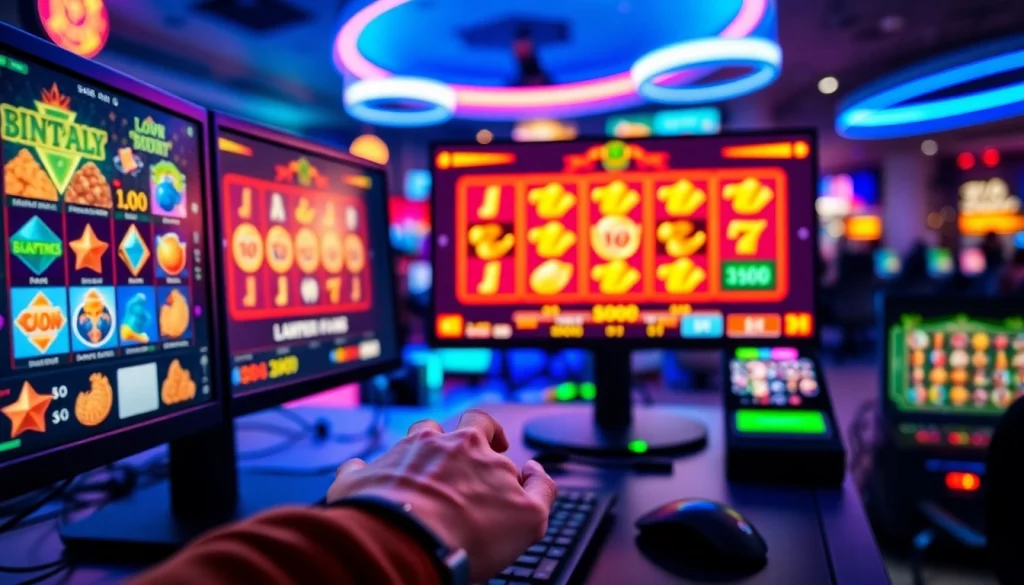 Mengakses situs slot depo 5k dengan permainan slot digital yang menarik dalam suasana cerah.