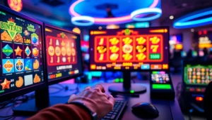 Mengakses situs slot depo 5k dengan permainan slot digital yang menarik dalam suasana cerah.