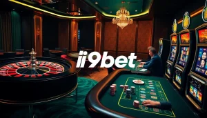 Experience high-stakes betting at i9bet with a vibrant online casino atmosphere featuring games and excitement.