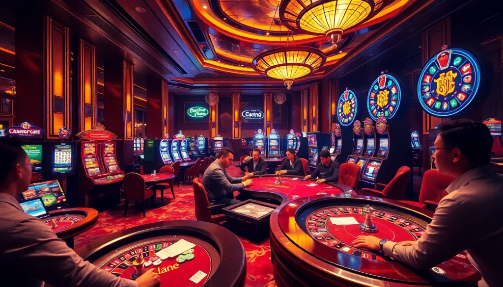 Experience thrilling gameplay at THABET casino, with dice and poker chips amid an exciting gambling atmosphere.
