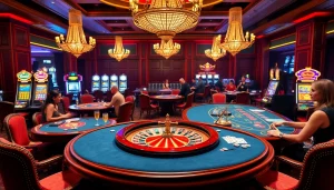 Players enjoying games at F168 casino, featuring exciting tables and vibrant atmosphere.