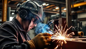 Innovative structural steel welding techniques showcased in a dynamic industrial workspace.