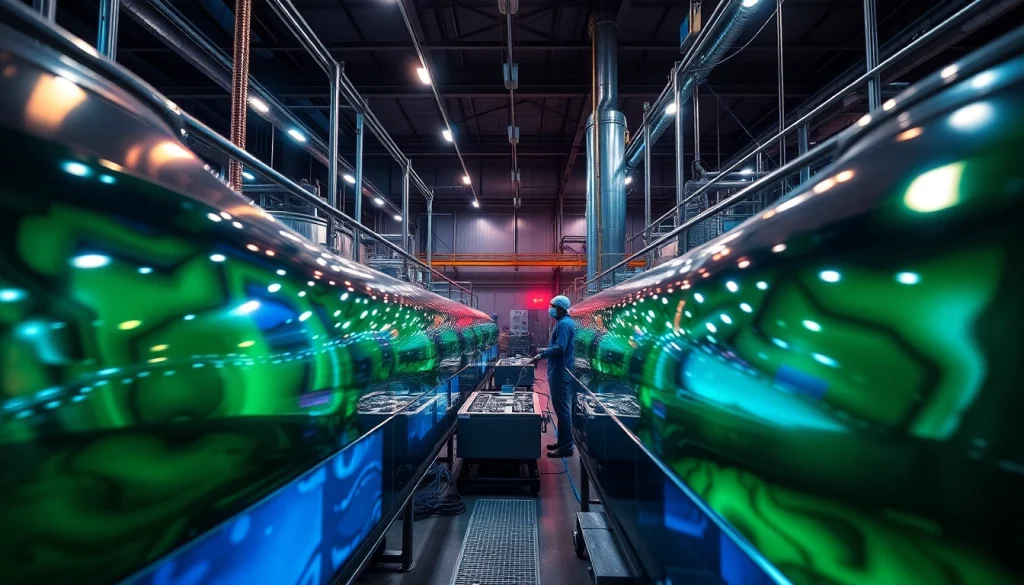 Zinc nickel plating Malaysia: Professional electroplating facility showcasing advanced metal coating processes.