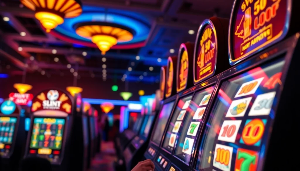 Permainan slot bet 50 yang menggembirakan dengan pemain merayakan kemenangan besar.