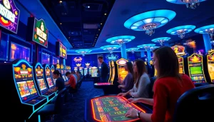 Hello88: A dynamic online betting scene with colorful displays and players enjoying digital gaming.