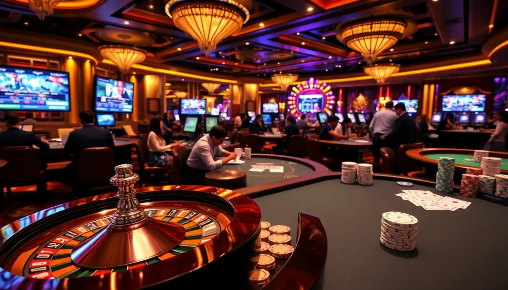 Engaging scene of gambling featuring 상품권소액결제 at a vibrant casino.