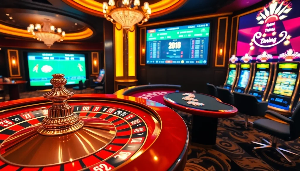Engaging gambling scene with 7mcn football odds, roulette wheel, and poker chips.
