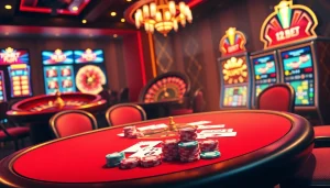 Engaging players betting on 12bet's online platform with casino tables and vibrant visuals.