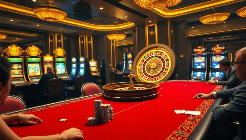 Experience the thrill of playing at kk win casino with luxury tables and vibrant slot machines.