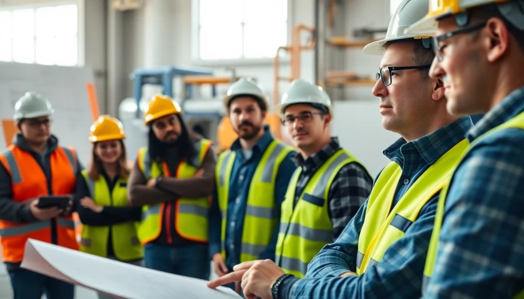 Enhance construction safety training with a diverse group learning in a bright, engaging environment.