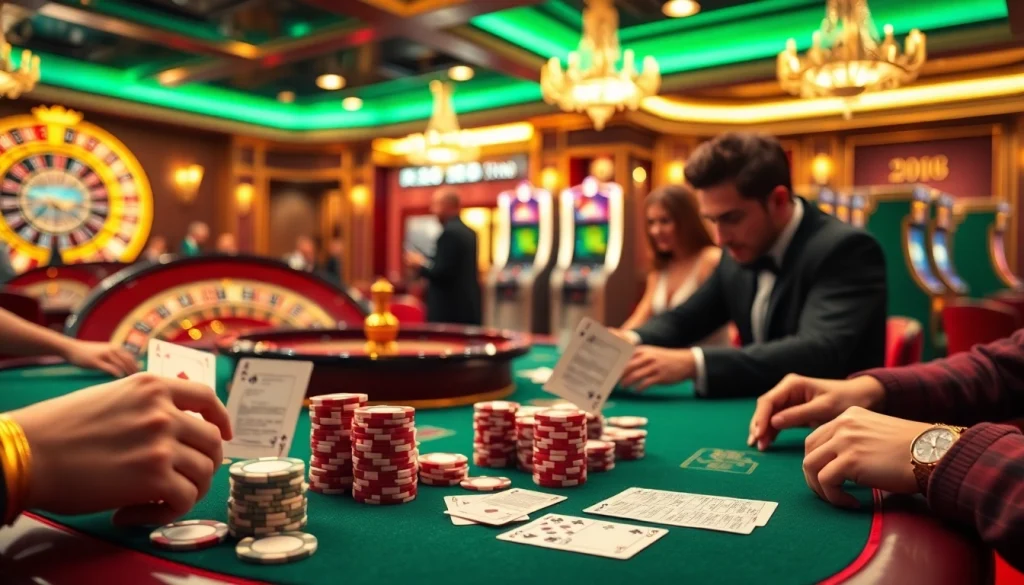 Players enjoying a high-stakes poker game with 7m.cn branding visible on betting slips.