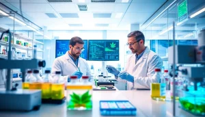 Laboratory researchers studying WIN55 cannabinoid effects on health.