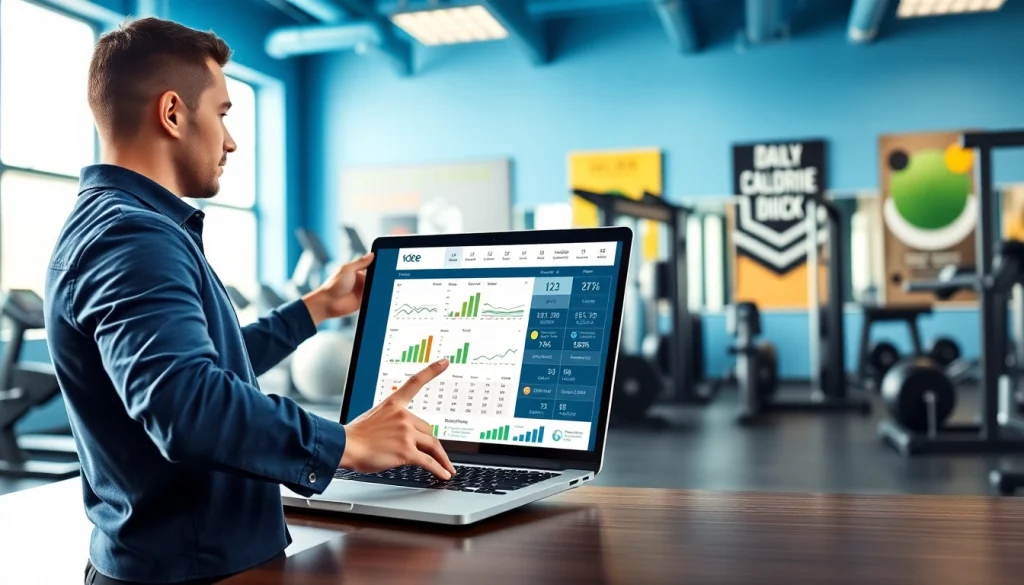 Calculate your calories efficiently with a tdee calculator used by a fitness expert in a gym.