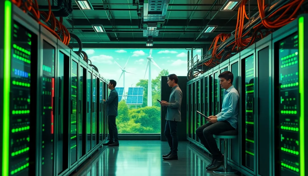 Innovative crypto mining site showcasing modern technology and renewable energy.