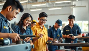 Students participating in hands-on activities at trade schools oahu, showcasing skill development and training.