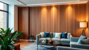 Enhance your space with elegant wood wall panels designed for both style and acoustic absorption.