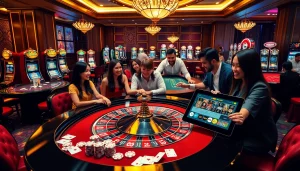 Experience thrilling gameplay in a vibrant casino with רמי אונליין and dynamic tables.