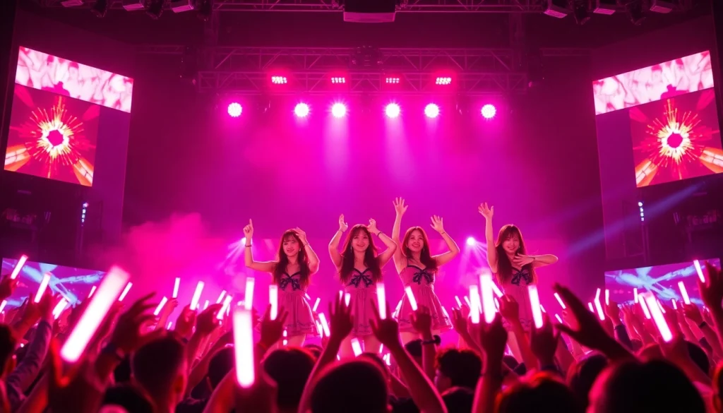 Exciting Blackpink news featuring the group performing live with an energetic crowd.