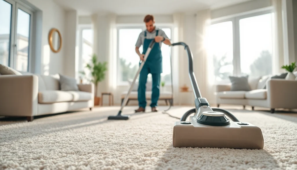 Professional carpet cleaners lincoln ca enhancing a plush carpet in a bright living room.
