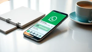 GB WhatsApp app interface displayed on a smartphone with vibrant colors.