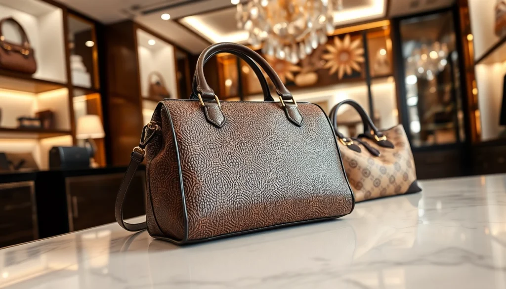 레플리카사이트에서 고급 가방을 선보이는 세련된 부티크 이미지
