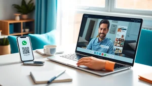 在现代工作空间中使用笔记本电脑上的 WhatsApp Web 的用户