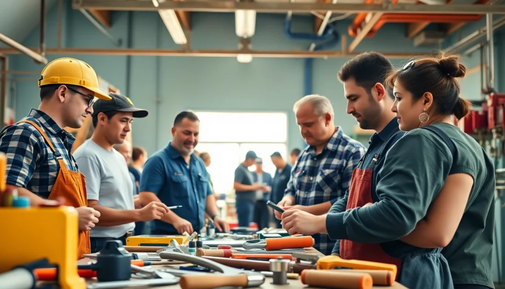 Students at trade schools oahu engaging in hands-on training with instructors in a dynamic environment.