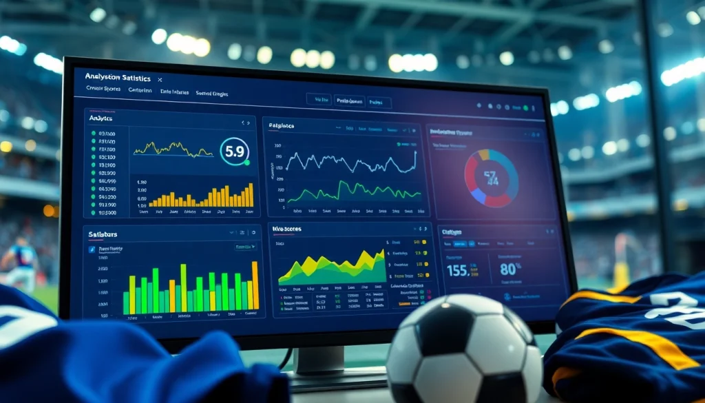 Check live football match statistics with บ้านผลบอลสด on an analytics dashboard showcasing vibrant data visuals.