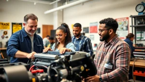 Hands-on training at a Trade School In Tennessee showcasing diverse students and instructors in action