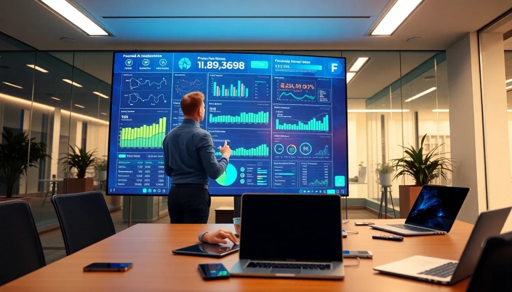 Engage with cutting-edge AI Software interface in a vibrant office setting, reflecting innovation.