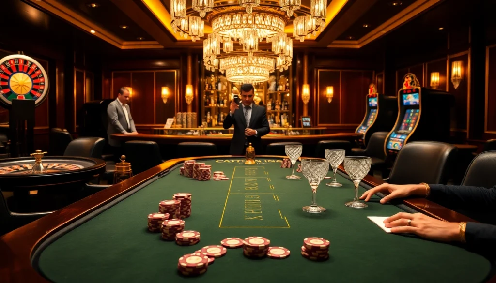 Engaging players strategizing with cards in the official hidden wiki themed luxurious casino scene.