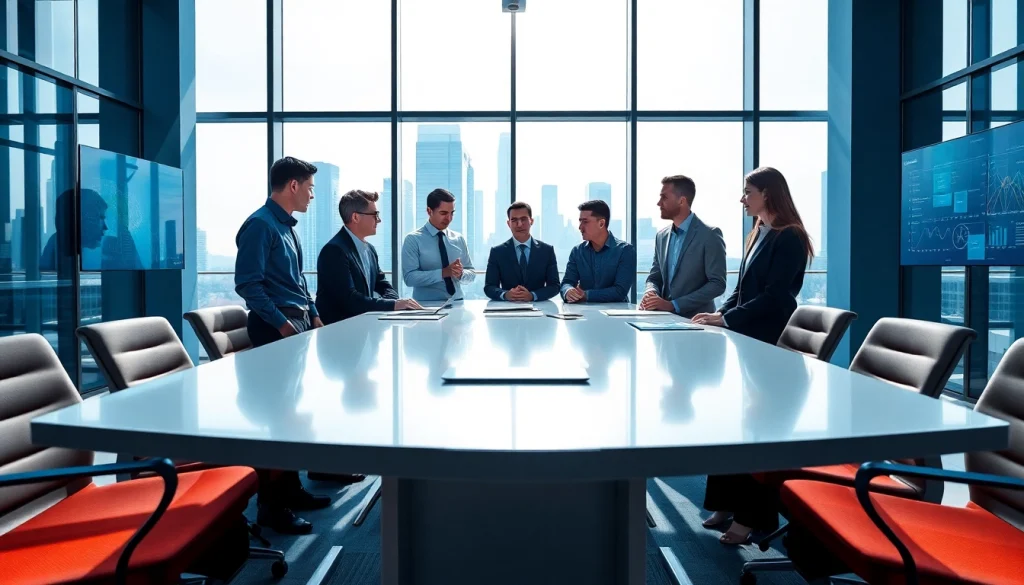 DAS 142 engineers collaborating in a modern office, emphasizing innovation and teamwork.