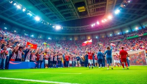 اختبر إثارة كورا لايف مع جماهير متحمسة تشجع في مباراة كرة قدم.