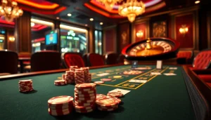 Experience the thrill of F8BET poker with vibrant chips and a dynamic casino atmosphere.