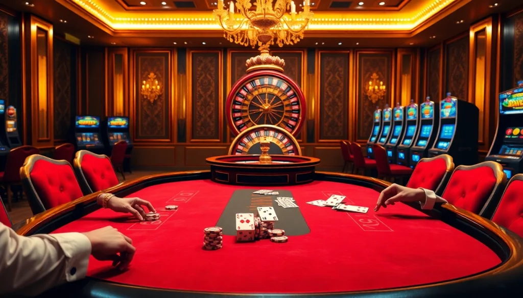 Engaged players enjoying a luxurious poker game at XX88, showcasing excitement and strategy.