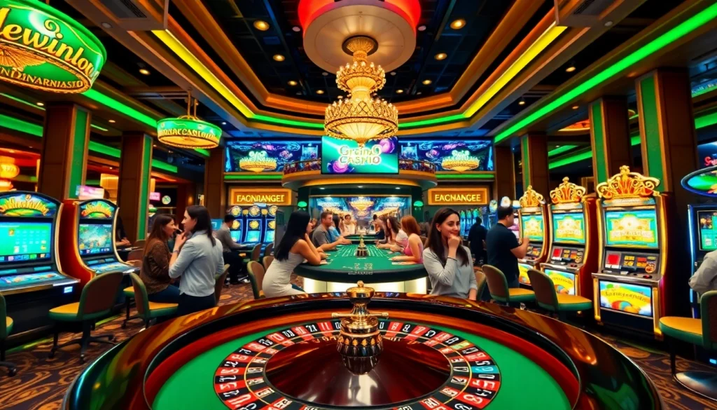 Experience the thrill of dewacasino login at an elegant casino with vibrant games and players.