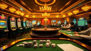 Players experiencing the thrill of rik vip casino games with vibrant slot machines and poker tables in a luxurious setting.