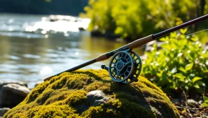 Enhance your fly fishing experience with a quality Fly fishing combo set against a scenic river.