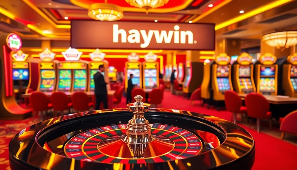 Experience the thrill of gambling at Haywin's luxury casino with exciting roulette and vibrant slot machines.