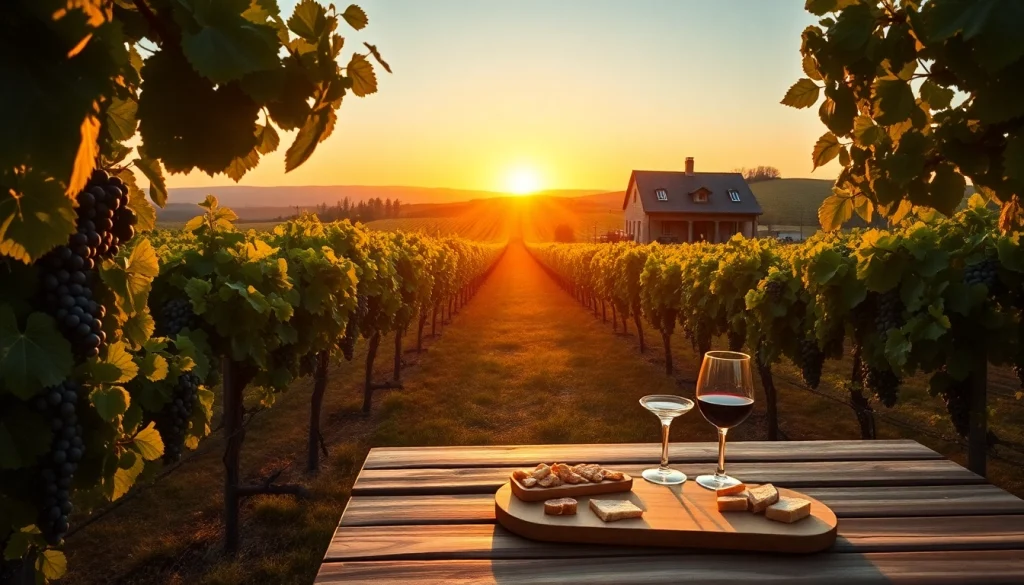 Enjoy clarksburg wineries with scenic vineyard views, inviting picnic setup, and warm sunset lighting.