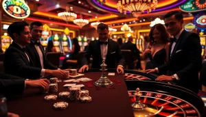 Engage in the hidden wiki poker scene with glamorous players at a luxury casino table.