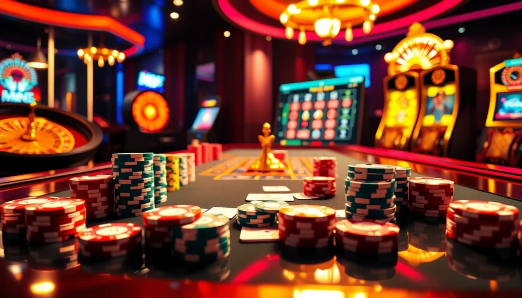 Experience thrilling gambling action at https://mk8th.net/ with luxurious casino tables and vibrant chips.