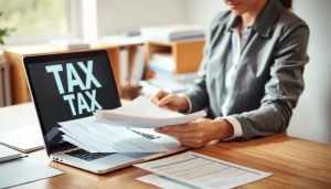 Prepare effectively for the tax season with organized documents and focused effort at a desk.