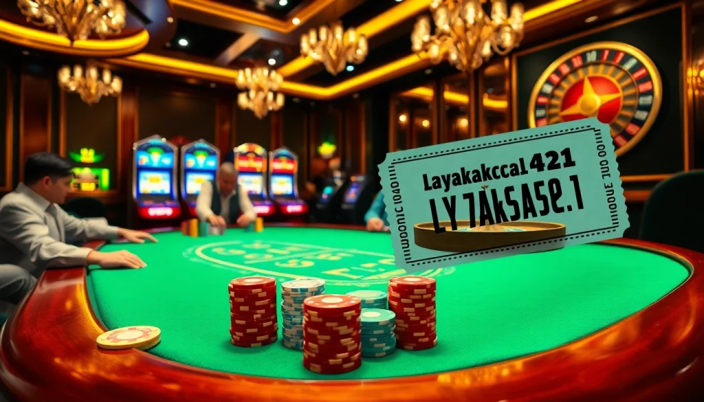 Engage with an exciting poker scene featuring chips and cards while immersing in layarkaca21 world of gambling.