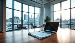 Visual representation of a Luxembourg holding setup in a professional office showcasing elegance and productivity.