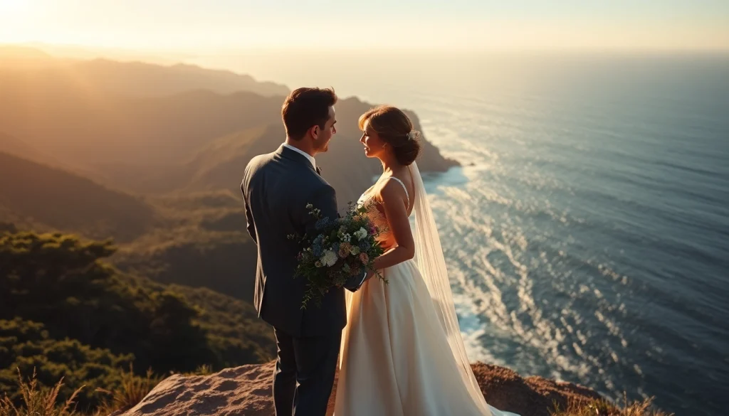 Big Sur wedding photographer captures a couple embracing with the picturesque coastline as backdrop.